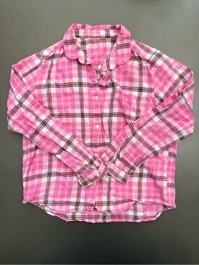 Uniqlo Kids Pink Plaid Button-Up Shirt